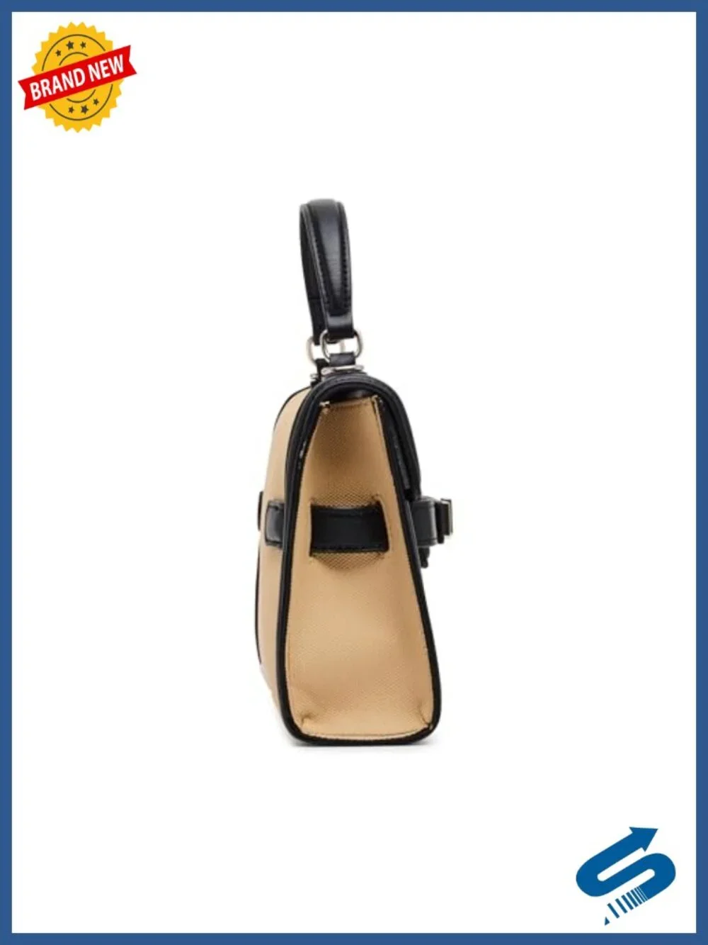 Faux Leather Top Handle Satchel with Crossbody Strap